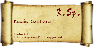 Kupás Szilvia névjegykártya