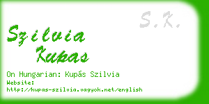szilvia kupas business card
